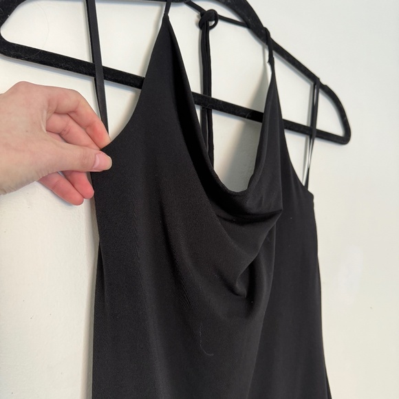 VINTAGE y2k halter asymmetrical cowlneck flowy dress - Picture 1 of 9